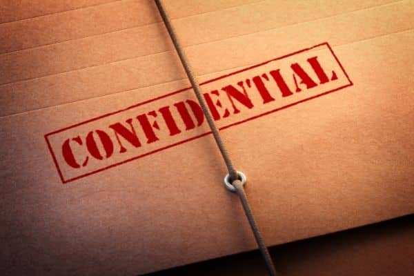 Business Folder Marked Confidential