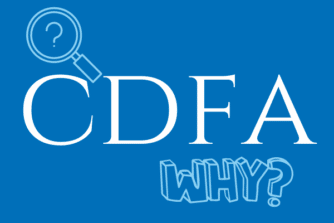 Why use a CDFA for divorce? Cartoon magnifying glass with a question mark in the middle of it and a cartoon picture of the word why?