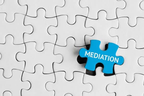 Jigsaw Puzzle With One Piece Labeled Mediation